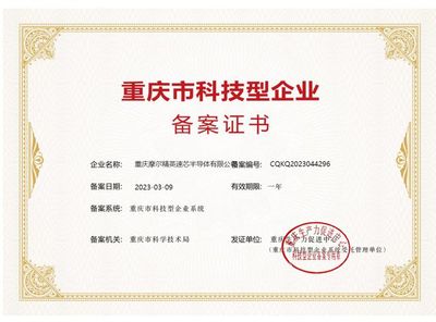 摩尔精英重庆先进封装创新中心荣获重庆市科技型企业认定，助力山城半导体产业升级